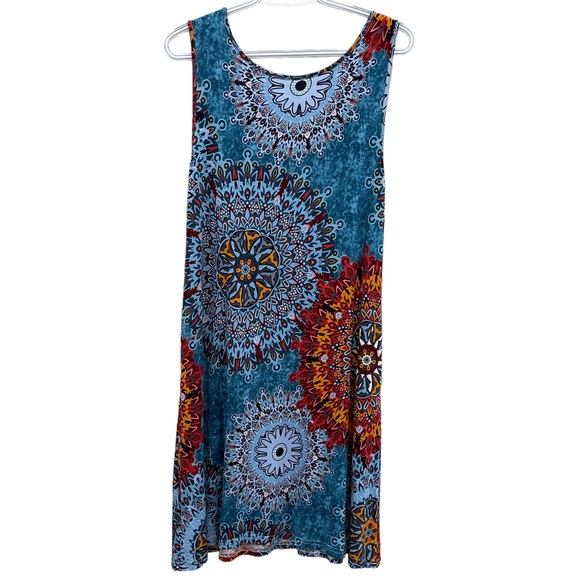 BISHUIGE Summer Casual Round Neck T-Shirt Dress Beach Cover-Up Tank Dress SZ XL - Picture 10 of 16